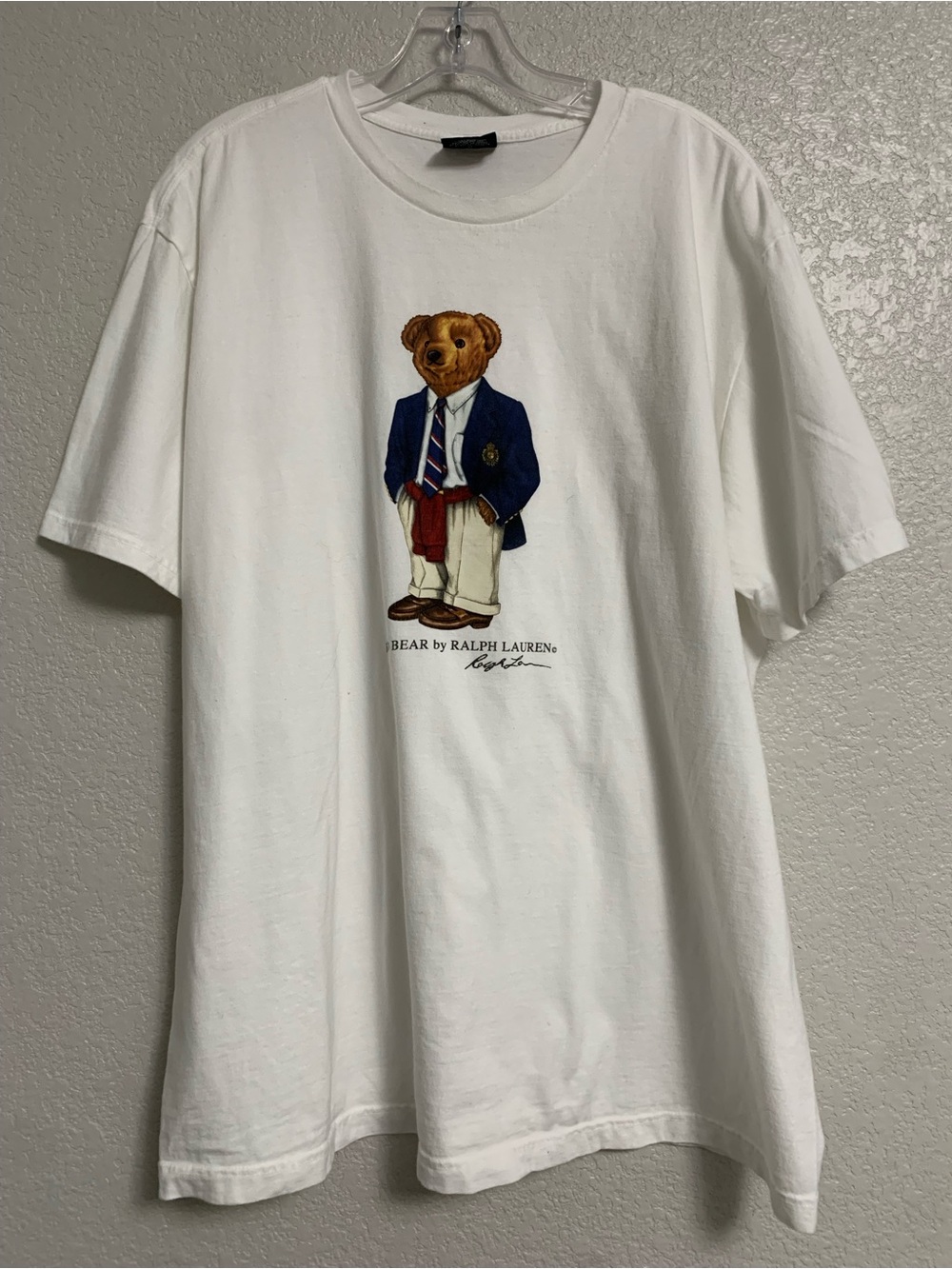 Vtg Polo Bear Ralph Lauren Tshirt Mens XL Graphic White Preppy Classic Academia